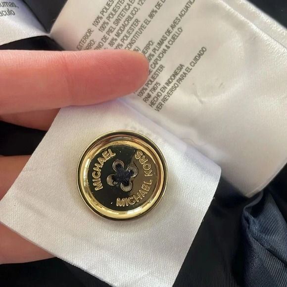 Michael Kors Longline Belted Puffer Coat Women’s XXS Navy Faux-Fur-Trim Jacket - Picture 7 of 16